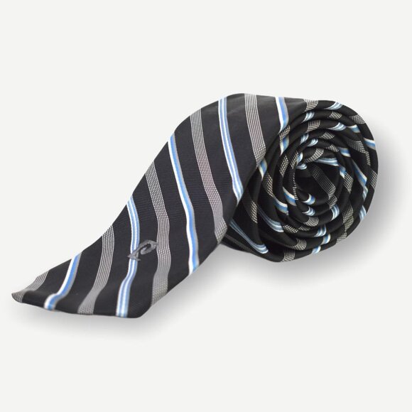 Pierre Cardin Neck Tie OS Mens Striped Multicolor Classic Pointed Formal Work - Picture 2 of 5